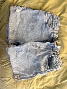 Light Wash Distressed Denim Shorts